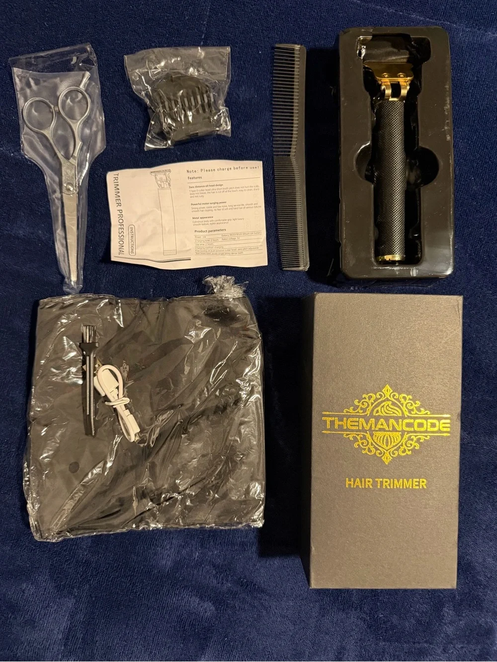 Black Hair Trimmer with Accessories